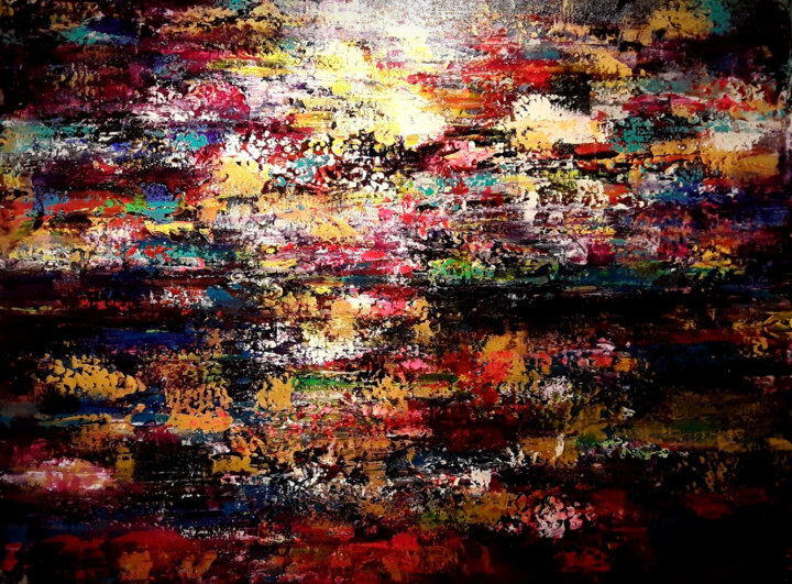 Peinture intitulée "Abstract Horizon Su…" par Markicevic, Œuvre d'art originale, Acrylique Monté sur Châssis en bois