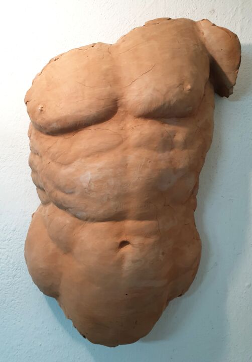 Скульптура под названием "Torso 4" - Marko Grgat, Подлинное произведение искусства, Терракота