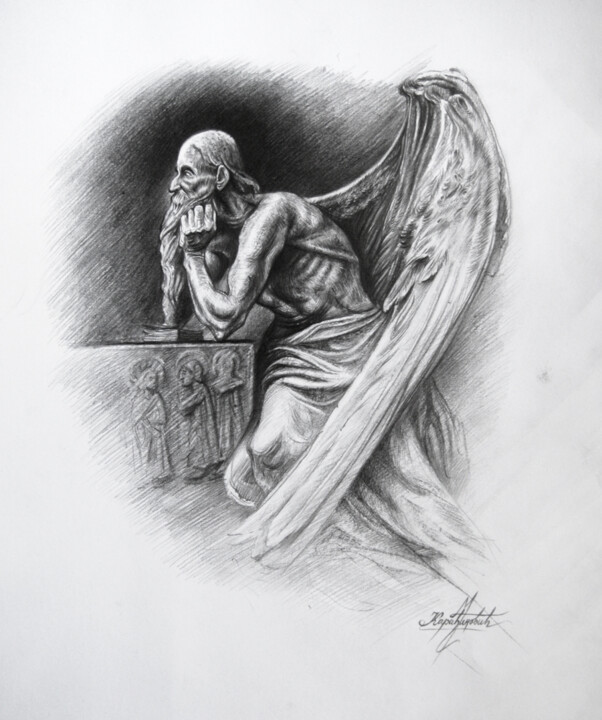 Drawing titled "Chronos" by Marko Karadjinovic, Original Artwork, Pencil