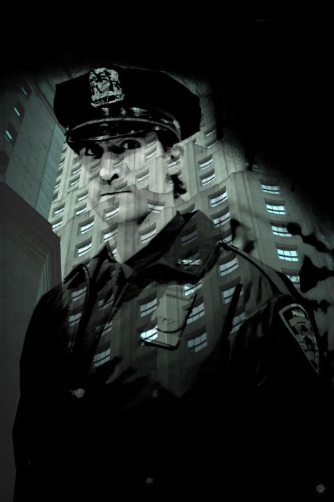 Artes digitais intitulada "NYC FACES - Policem…" por Marko Liver, Obras de arte originais, Foto Montagem