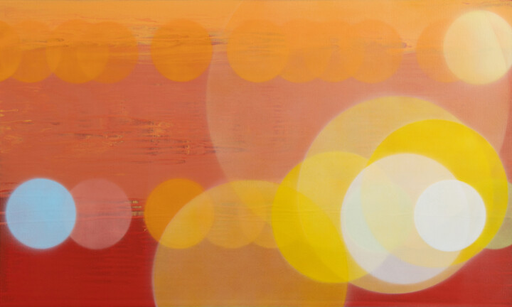 Painting titled "Lichter LXIX" by Markus Honerla, Original Artwork, Lacquer Mounted on Wood Stretcher frame