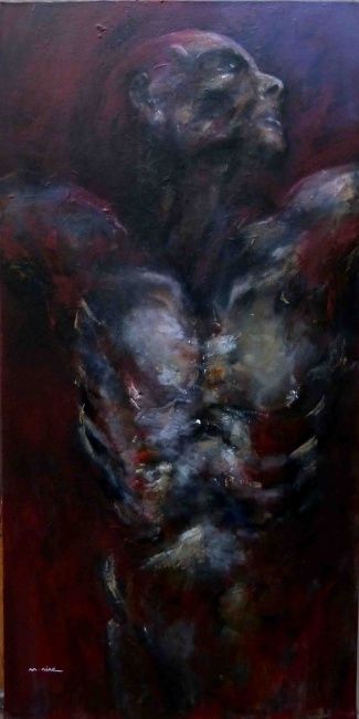 Painting titled "Buto Dancer VI pein…" by Markus Nine, Original Artwork