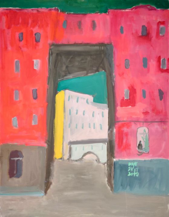 Painting titled "Красный октябрь" by Марк Якут, Original Art, Oil
