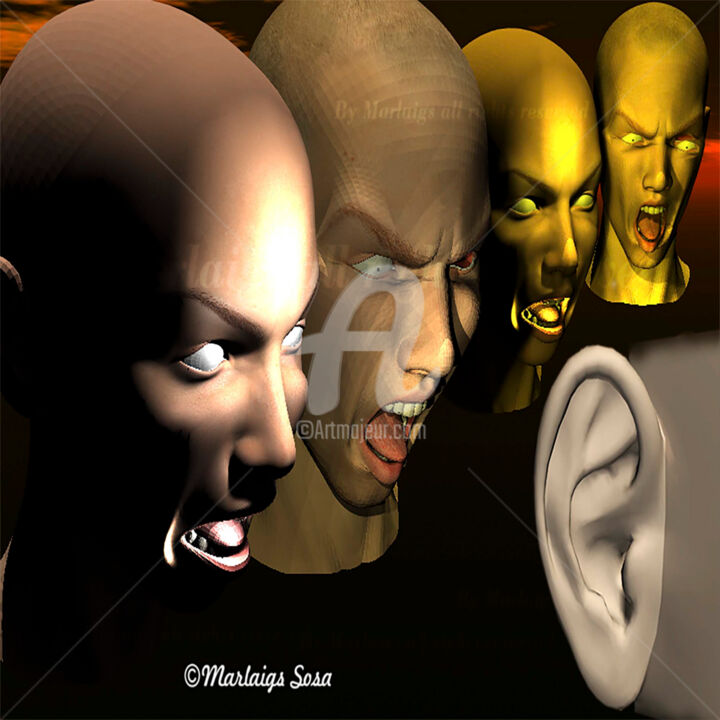 Цифровое искусство под названием "#" - Janet Marlaigs Aranda Sosa, Подлинное произведение искусства, 3D моделирование