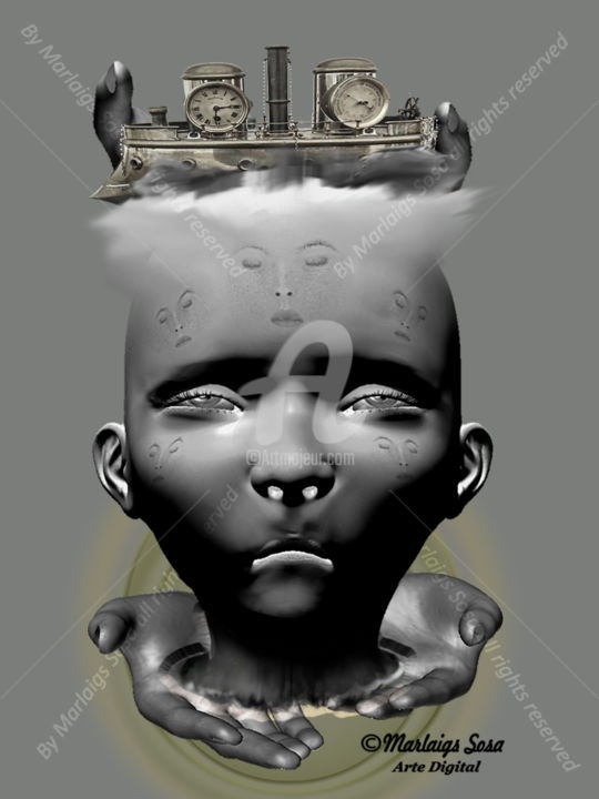 Цифровое искусство под названием "(." - Janet Marlaigs Aranda Sosa, Подлинное произведение искусства, 3D моделирование