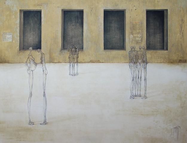 Pintura titulada "plaza de abastos" por Marleen Pauwels, Obra de arte original