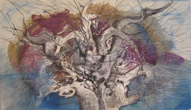 Painting titled "Energy Tree" by Marlen Ferrer, Original Artwork, Oil