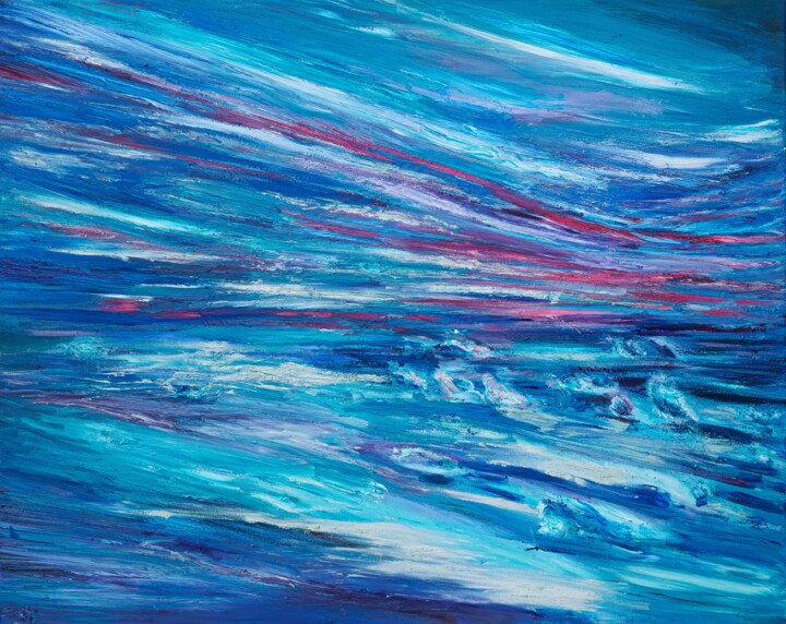 Malerei mit dem Titel "Diamond Sea" von Marlen Schindler, Original-Kunstwerk, Öl