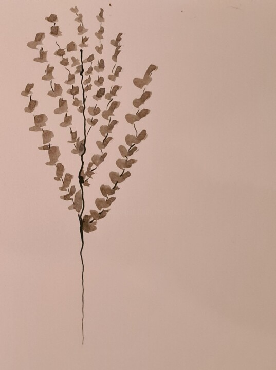 Tekening getiteld "Soft branche" door Marlène Bonnaffé, Origineel Kunstwerk, Inkt