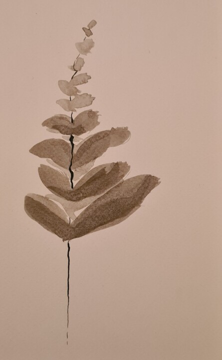 Drawing titled "Soft branche 2" by Marlène Bonnaffé, Original Artwork, Ink