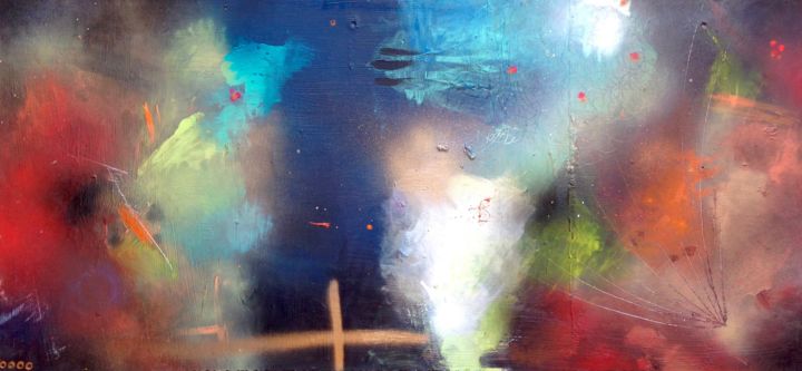 Peinture intitulée "RAINBOW BRIDGES" par Marlène-Emmanuelle, Œuvre d'art originale, Acrylique