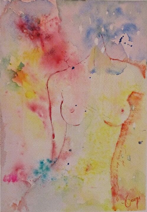 Malerei mit dem Titel "AMATRIA - la beauté…" von Marlène Regazzoni (MaOni), Original-Kunstwerk, Aquarell