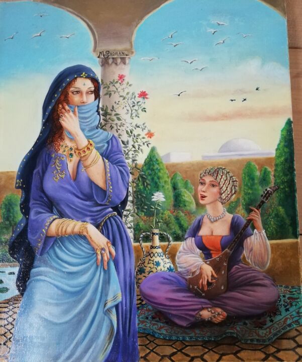 Painting titled "Yasmina" by Marlene Sadran, Original Artwork, Oil