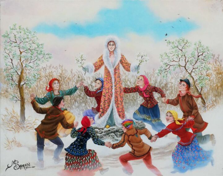 Painting titled "Les Fleurs d'Amandi…" by Marlene Sadran, Original Artwork, Oil