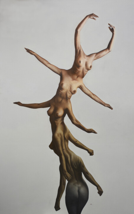 Картина под названием "Simbiosis 2" - Marleon, Подлинное произведение искусства, Масло