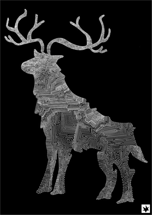 Digital Arts titled "deer.png" by Marlon Lobo, Original Artwork, 2D Digital Work