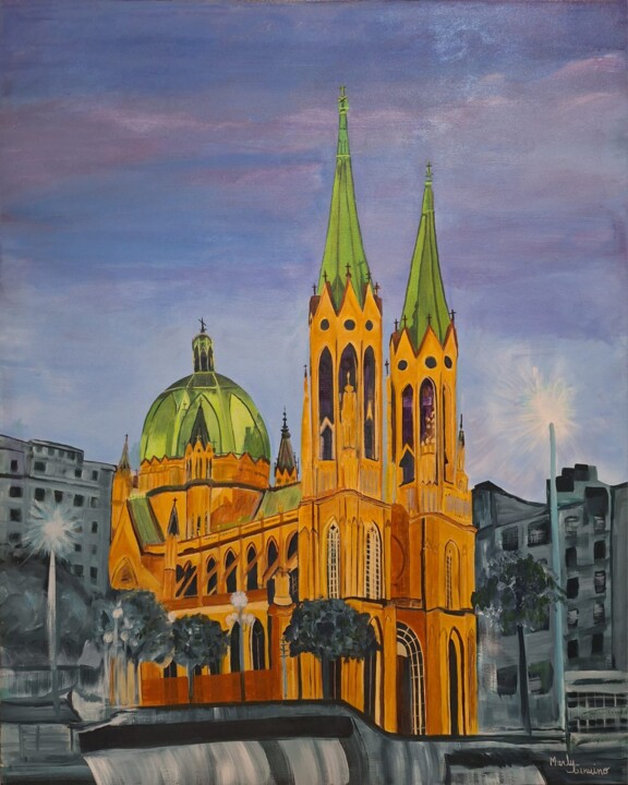 Painting titled "Catedral" by Marly Genuino, Original Artwork, Acrylic