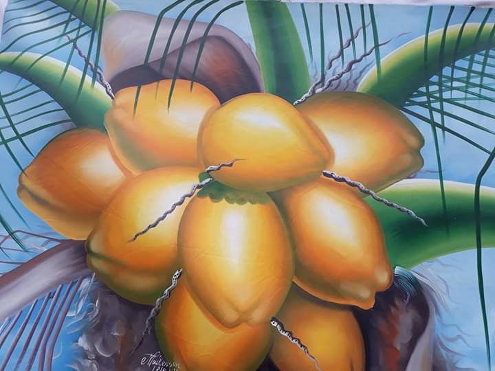 Peinture intitulée "The coconuts" par Galerie Marly Desir, Œuvre d'art originale, Acrylique