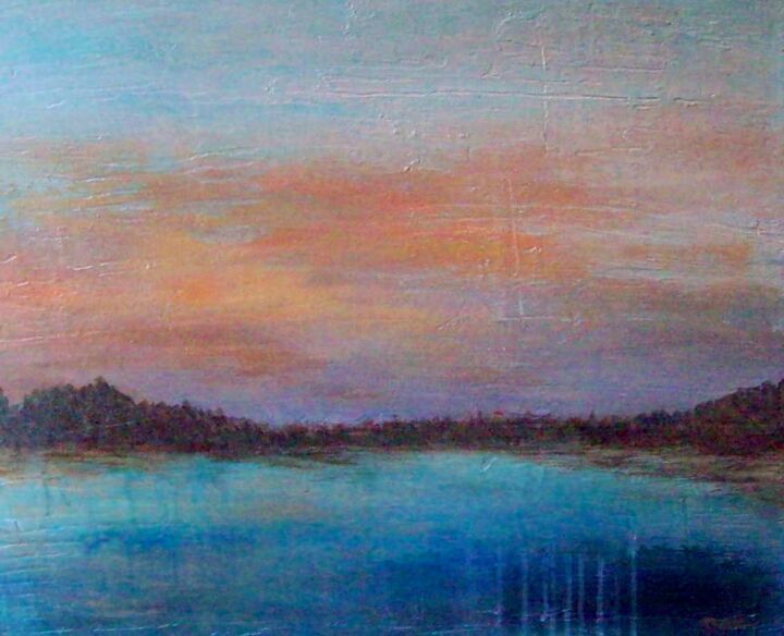 Painting titled "Day's End" by Marne Jensen, Original Artwork, Acrylic Mounted on Wood Stretcher frame