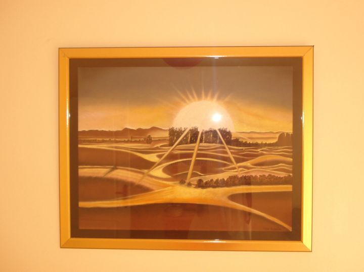 Drawing titled "Sunset near Merzouga" by Ina Rosalia, Original Artwork