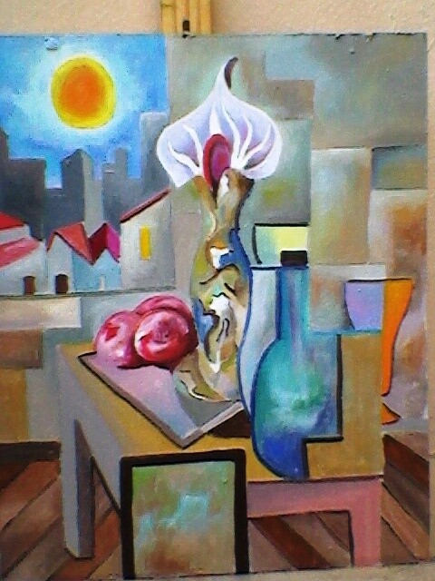 Pintura titulada "flor metafísica" por Marques Da Silva, Obra de arte original