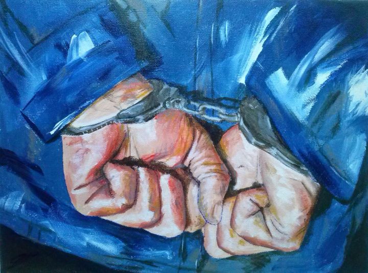 Painting titled "prisonnier.jpg" by Christian Dominici, Original Artwork, Acrylic