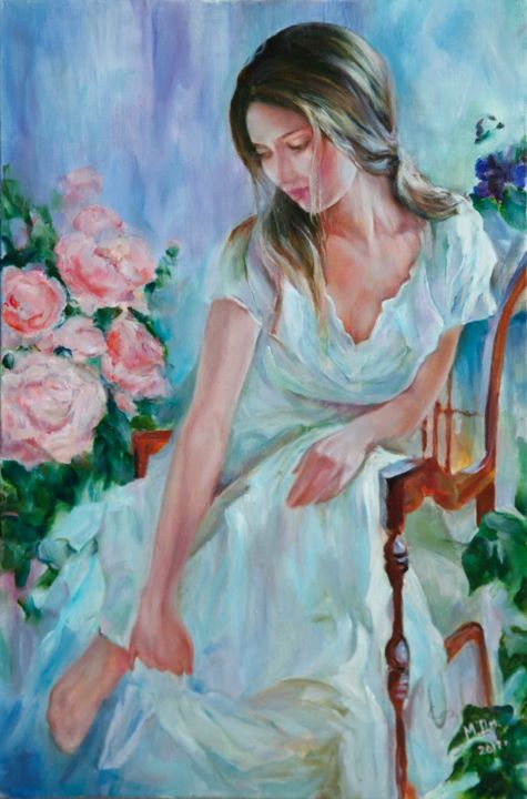 Painting titled "Копия картины Влади…" by Marina Senko-Dmitrieva, Original Artwork, Oil