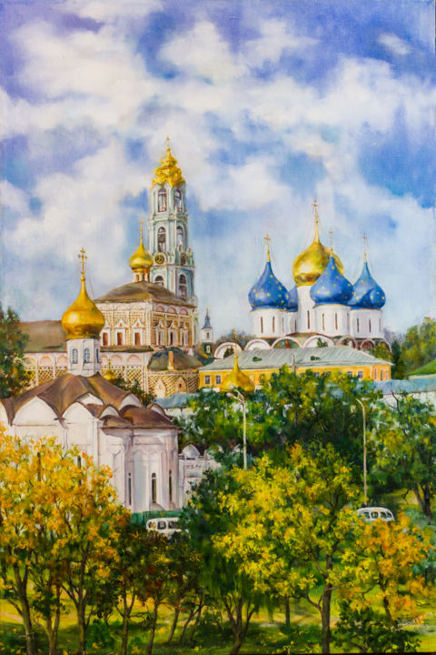 Картина под названием "Trinity Lavra of St…" - Marina Senko-Dmitrieva, Подлинное произведение искусства