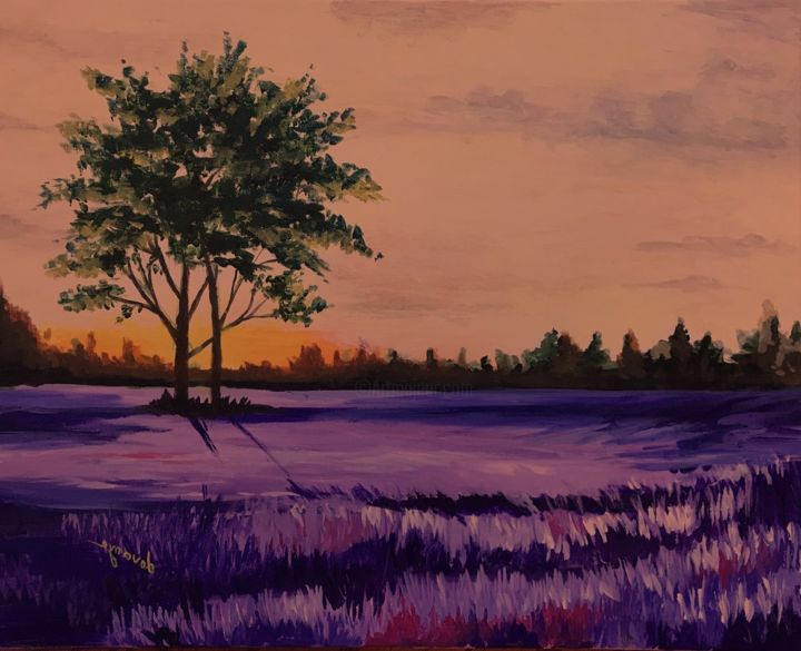 Painting titled "Sunset" by Jonathan Marsico, Original Art, Acrylic