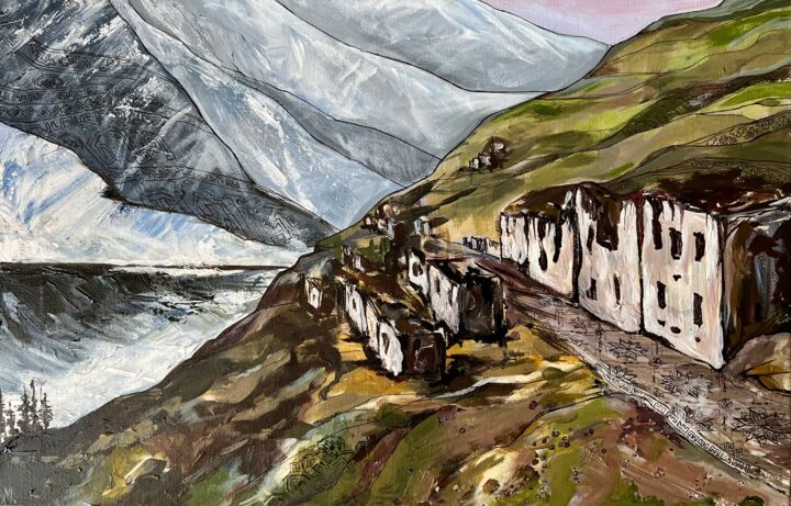 Pittura intitolato "Abandoned village" da Marta Abdullaeva (ATRAM), Opera d'arte originale, Acrilico