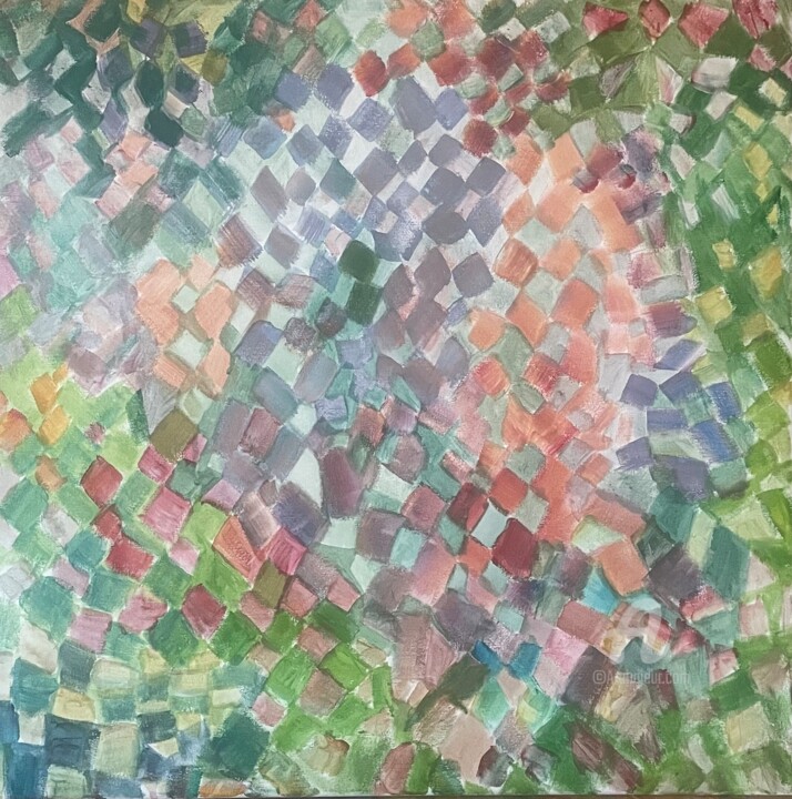 Pintura titulada "Heart chakra" por Marta Leim, Obra de arte original, Acrílico Montado en Bastidor de camilla de madera