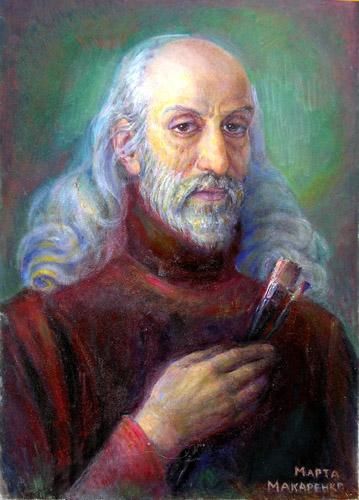 Painting titled "artists portrait" by Marta Makarenko, Original Art,