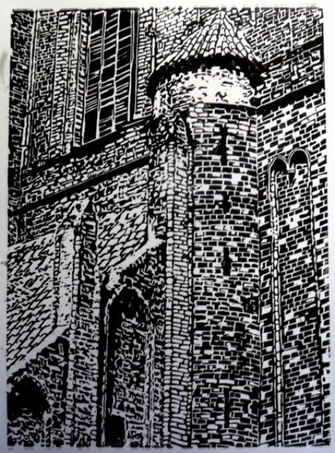 Rysunek zatytułowany „Gothic Tower” autorstwa Marta Mazur, Oryginalna praca