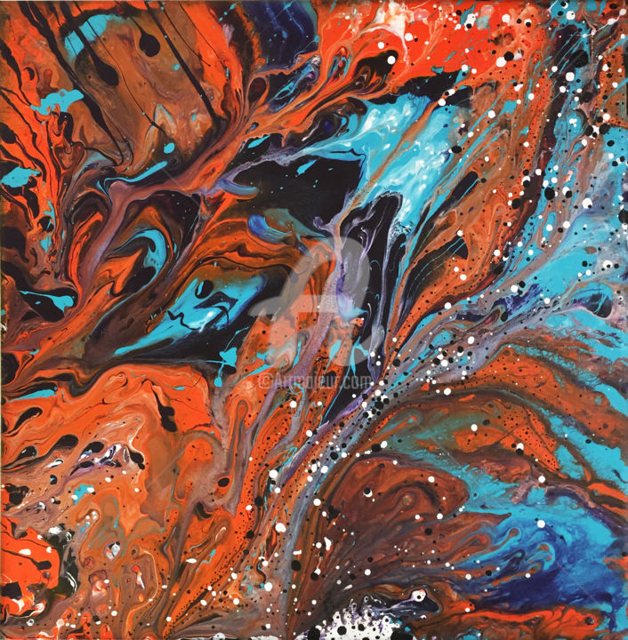 Painting titled "Nebula #1" by Marta Motta, Original Artwork, Acrylic
