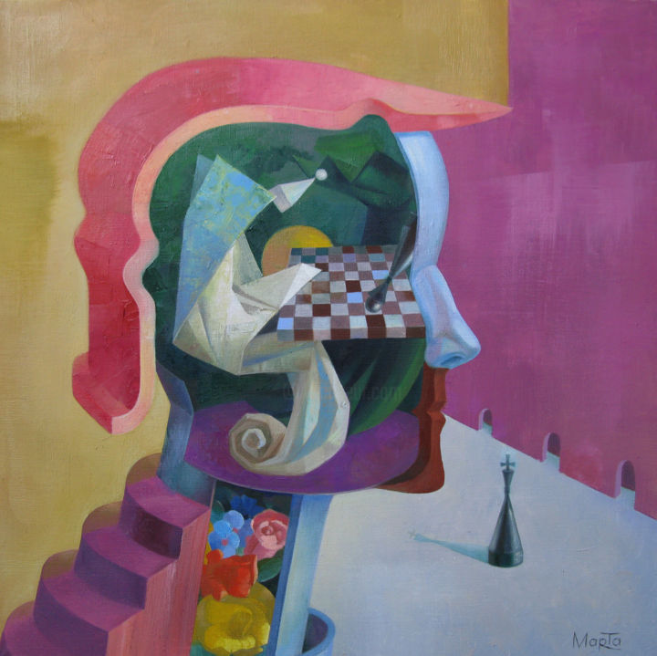 Картина под названием "Echo" - Marta Shmatava, Подлинное произведение искусства, Масло Установлен на Деревянная рама для нос…