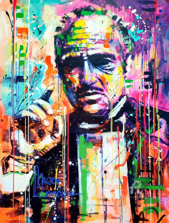 Peinture intitulée "Godfather" par Marta Zawadzka, Œuvre d'art originale, Acrylique Monté sur Châssis en bois