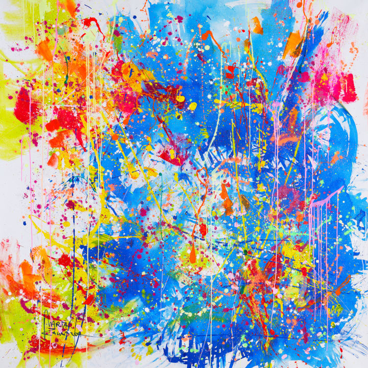 Pittura intitolato "Blue flower" da Marta Zawadzka, Opera d'arte originale, Acrilico