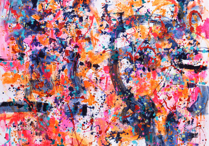 Pittura intitolato "Colors of happiness" da Marta Zawadzka, Opera d'arte originale, Acrilico Montato su Telaio per barella i…