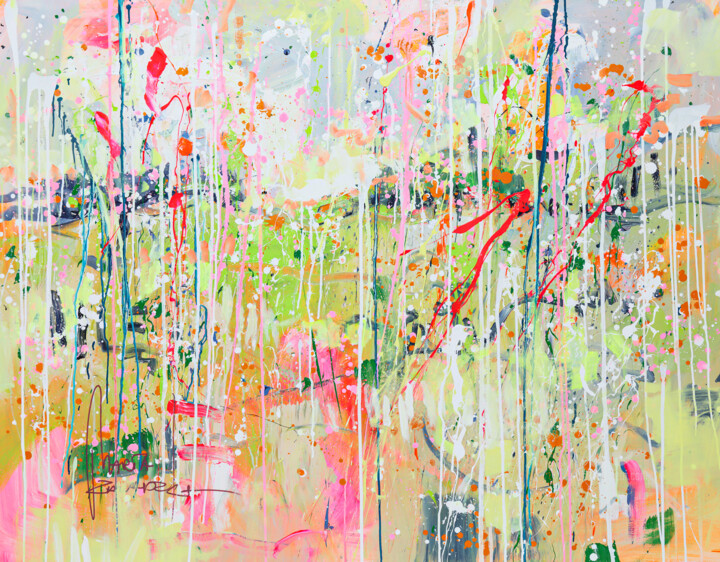 Peinture intitulée "Meditation Meadow" par Marta Zawadzka, Œuvre d'art originale, Acrylique Monté sur Châssis en bois