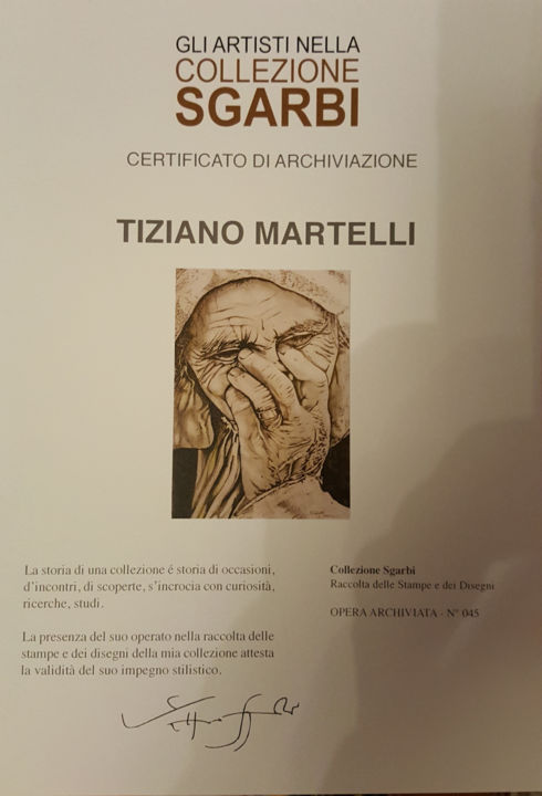 Disegno intitolato "sgarbi-edited.jpg" da Tiziano Martelli, Opera d'arte originale, Grafite