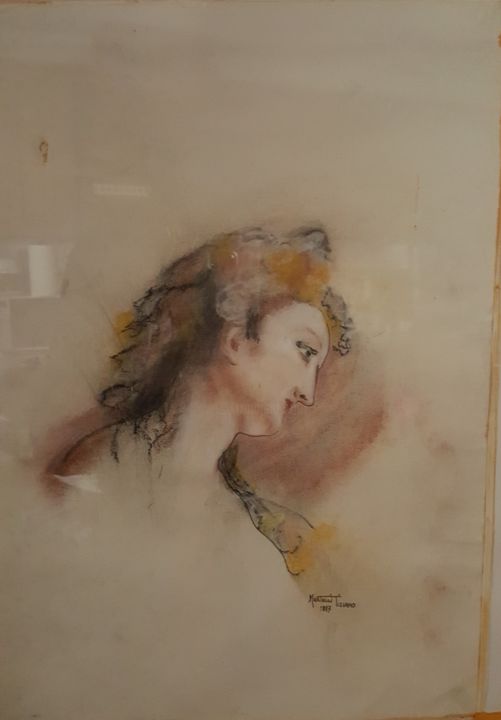 Drawing titled "ritratto -bellezza…" by Tiziano Martelli, Original Artwork, Chalk