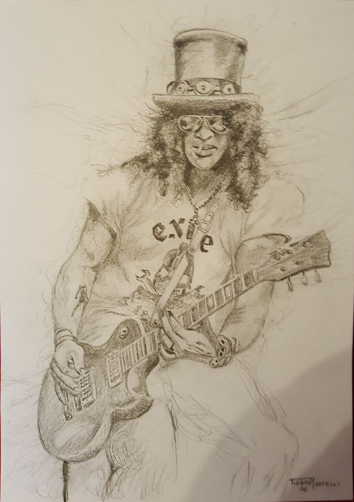 Dibujo titulada "slash.jpg" por Tiziano Martelli, Obra de arte original, Grafito