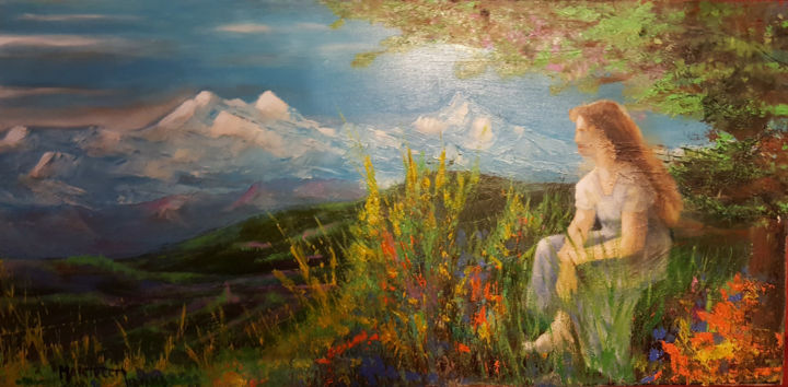 Pittura intitolato "paesaggio" da Tiziano Martelli, Opera d'arte originale, Olio