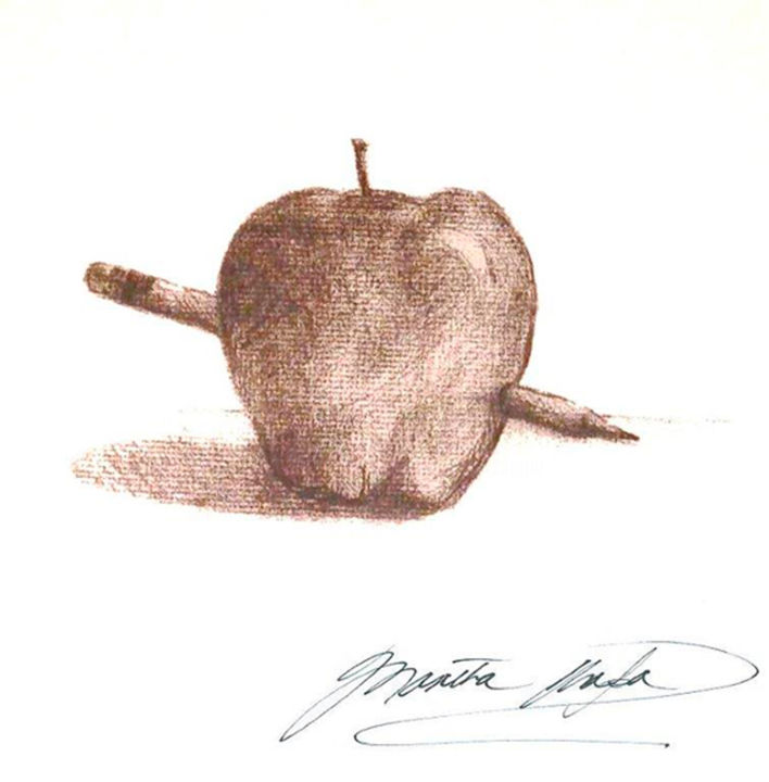 Printmaking titled "written apple" by Martha Chapa, Original Artwork, Screenprinting