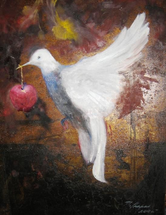 Peinture intitulée "Peace allies" par Martha Chapa, Œuvre d'art originale, Huile