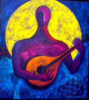 Painting titled "Serenade" by Martha Elisa Bojórquez, Original Artwork, Oil