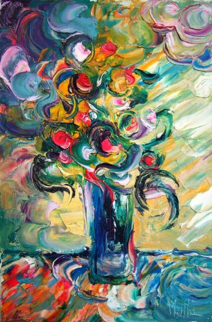 Peinture intitulée "Boutons de printemps" par Martha Melikian, Œuvre d'art originale