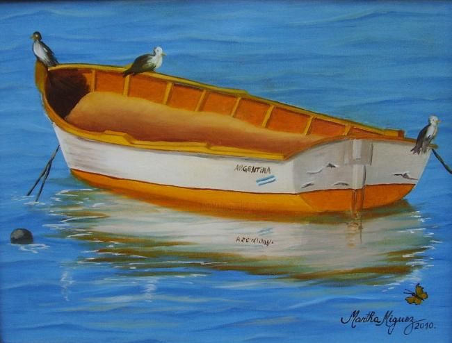 Painting titled ""REFLEJOS"" by Martha Miguez, Original Artwork, Oil