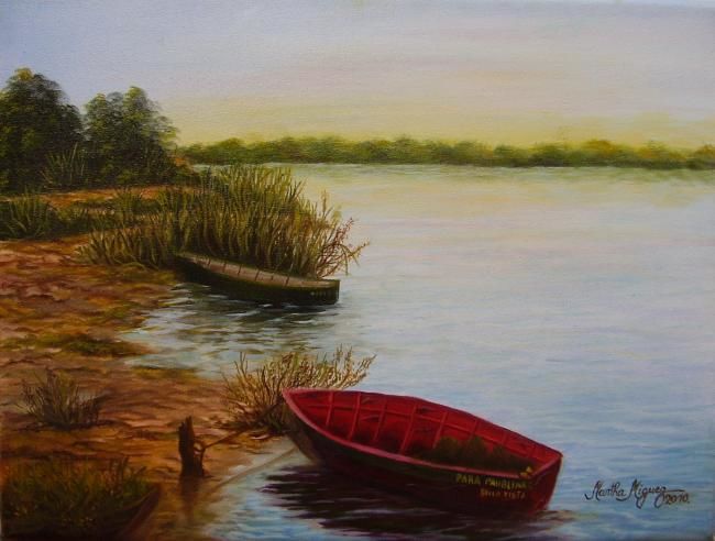Painting titled ""Bella Vista"" by Martha Miguez, Original Artwork, Oil