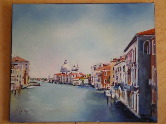 Painting titled "Canale Grande" by Ch.Ange, Original Artwork, Oil